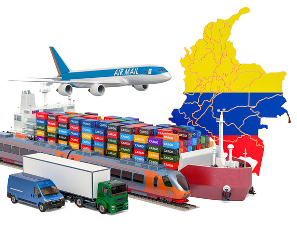 Wysyłka ładunków i transport towarowy w Kolumbii - Zdjęcie, obraz