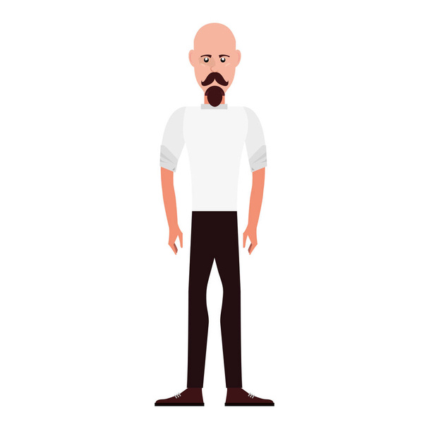 Hipster-Mann-Charakter auf weißem Hintergrund - Vektor, Bild