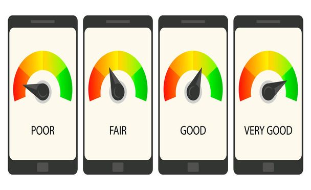 Indicatoren en meters voor Business Credit Score  - Vector, afbeelding