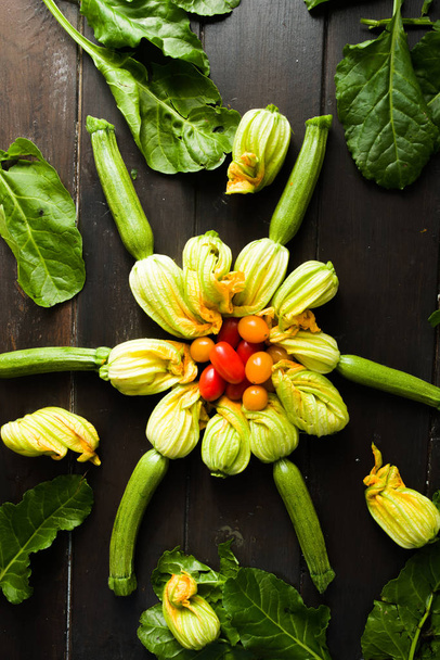 Zucchinis with flower  - Photo, Image