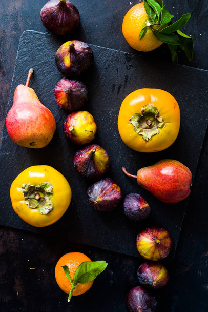 Autumnal fruit and veggie background - Photo, Image