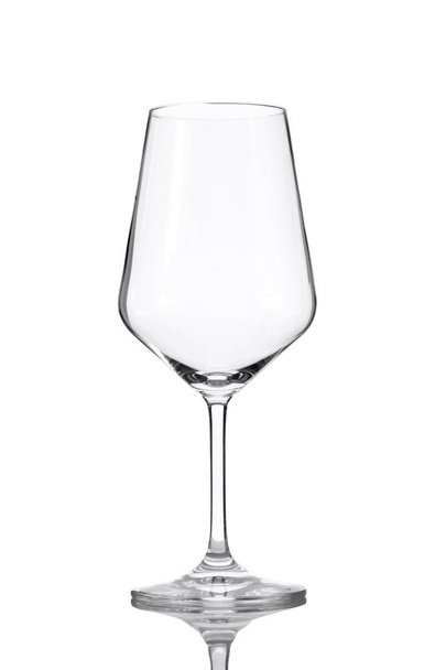 empty  wine glass isolated on white background, clipping path included and copy space for your text - Photo, Image