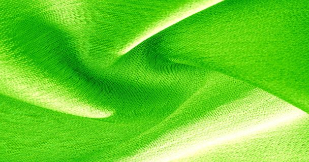 Background, pattern, texture, wallpaper, green silk fabric. It h - Photo, Image