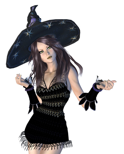 Boszorkány a fekete kalap - Fotó, kép
