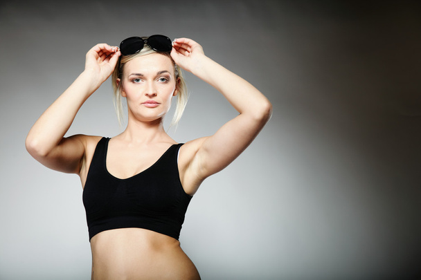 young sporty woman after workout - 写真・画像