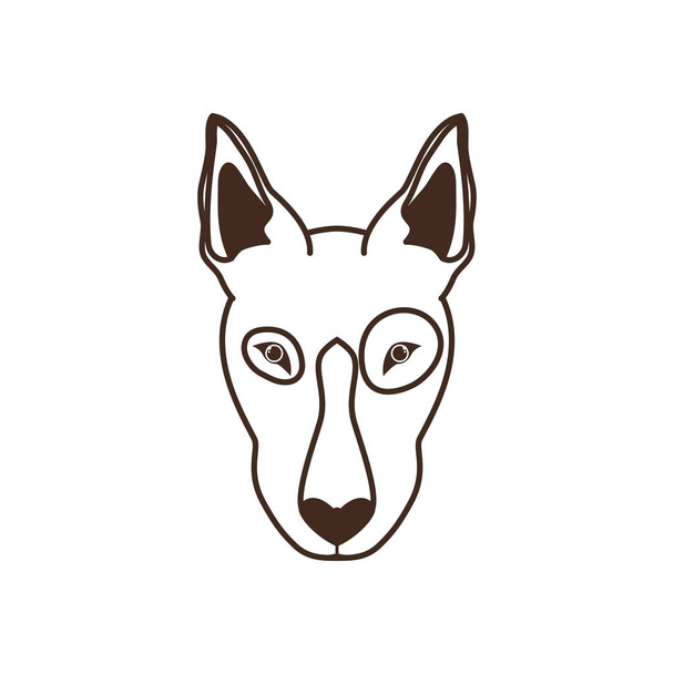голова симпатичной собаки бультерьера на белом фоне
 - Вектор,изображение
