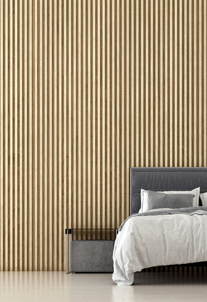 Інтер'єр сучасної спальні та текстури дерев'яних стін
 - Фото, зображення