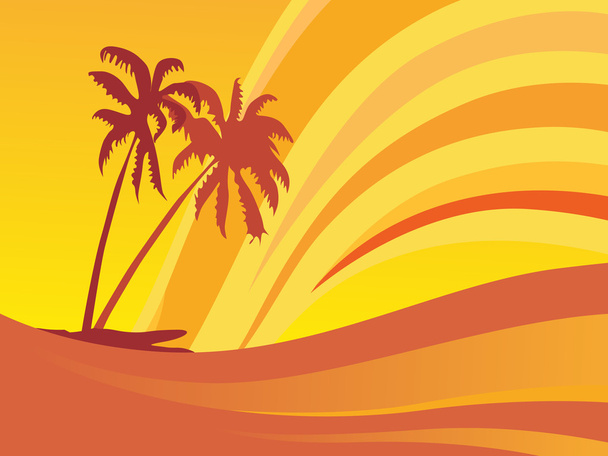 Palm tree in summer background - Vektor, obrázek