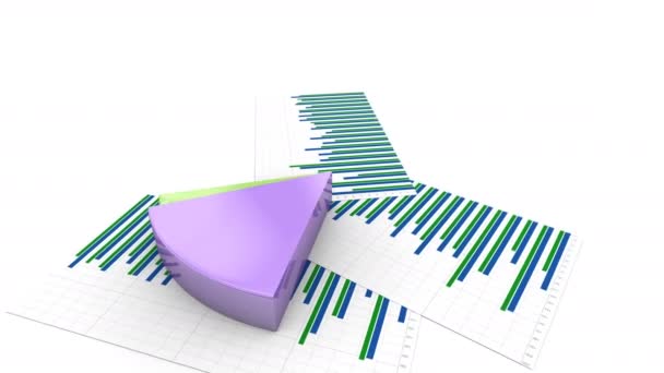 Kleurrijke inkomensverdeling figuur grafiek, groeiende grafiek Pie financiële animatie - Video