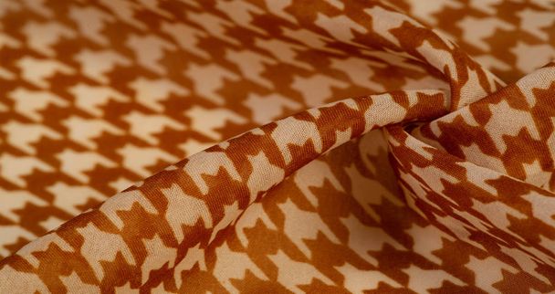 Textura, fondo, patrón, tela de seda, marrón sobre una espalda blanca
 - Foto, Imagen