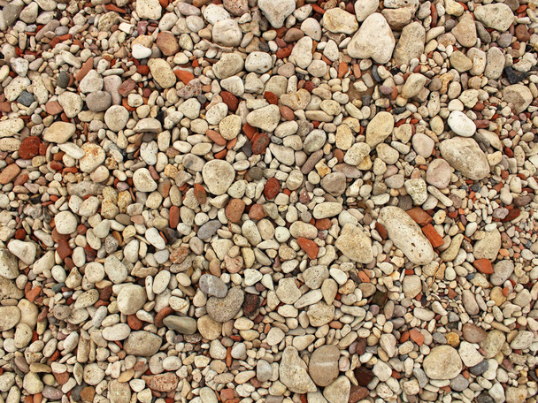 Pequeñas piedras texturas fondo claro copia el espacio. - Foto, Imagen