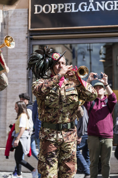 De Bersaglieri-legerband in Rome - Foto, afbeelding
