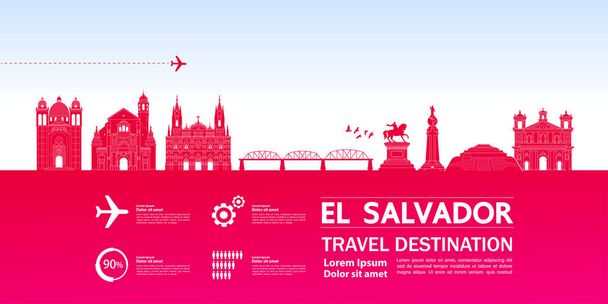 El Salvador viaje destino gran vector ilustración
. - Vector, imagen