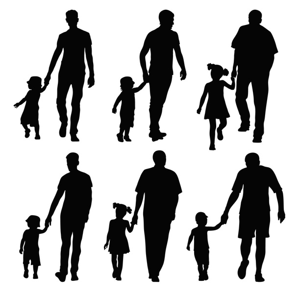 dad and kid - Vector, Image