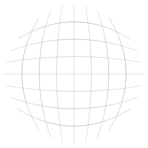 Orb, sphere with squares line mesh, grid. Circular, concentric e - Vettoriali, immagini