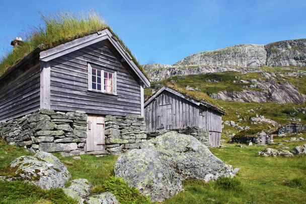 Turf huizen in Noorwegen - Foto, afbeelding
