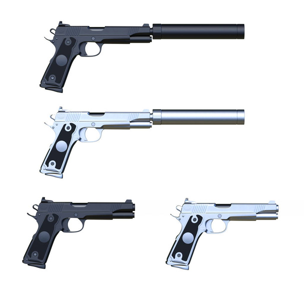3D CG rendering of gun - Zdjęcie, obraz