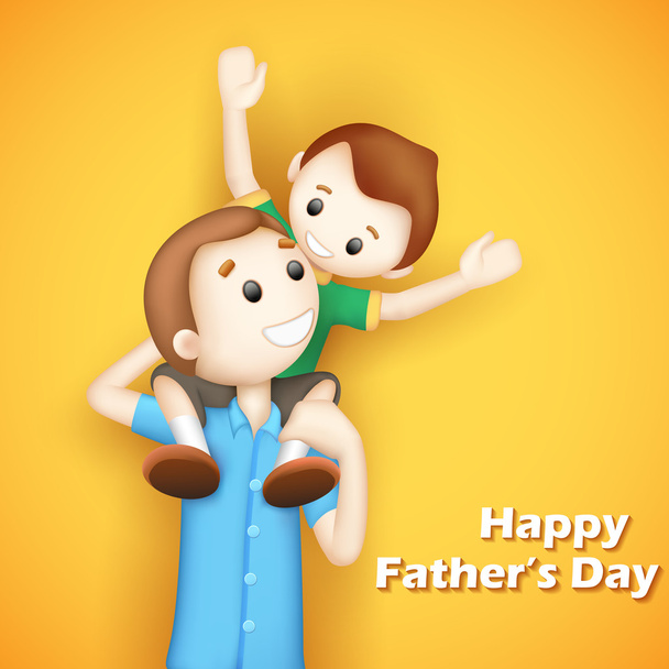 Father and son in in Father's Day - Vector, Image