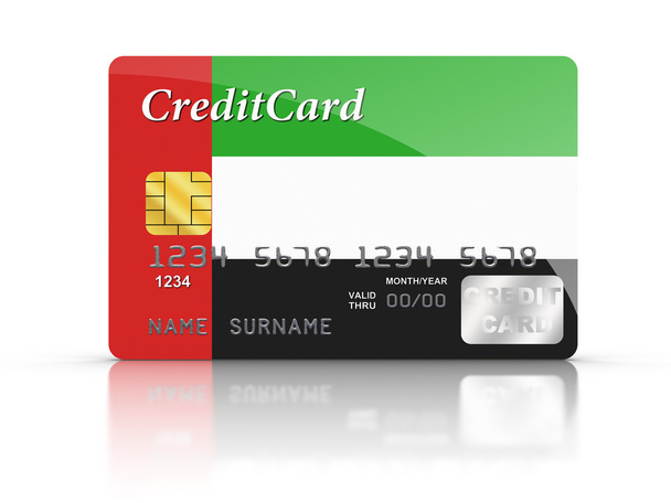 kreditní karta s vlajkou Spojené arabské emiráty. - Fotografie, Obrázek