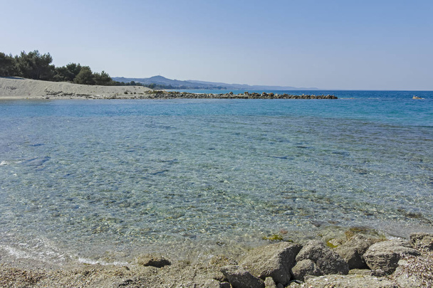Pláž laguny na poloostrově Kassandra, Chalkidiki, Řecko - Fotografie, Obrázek