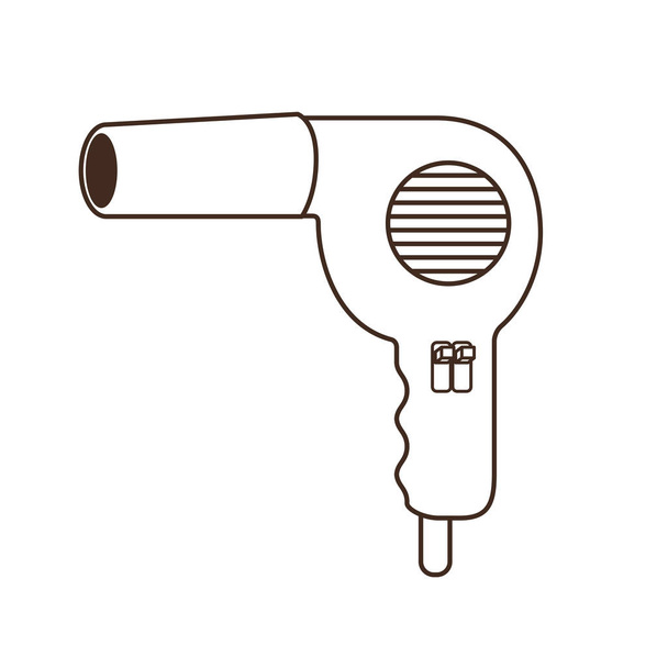 beyaz arka plan üzerinde profesyonel saç kurutma makinesi silueti - Vektör, Görsel