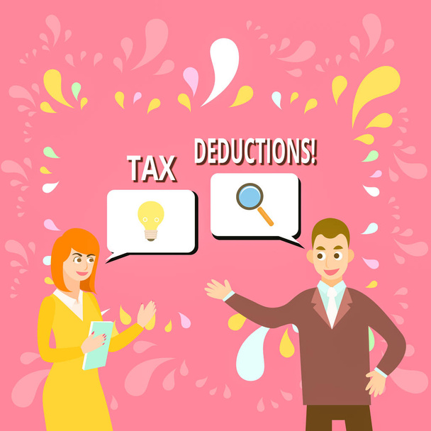 Az adócsökkentésekre vonatkozó írásos Megjegyzés. Üzleti fotó bemutató csökkentési jövedelmet, amely képes legyen adózik költségek üzleti partnerek kolléga közösen Keresek probléma megoldás. - Fotó, kép