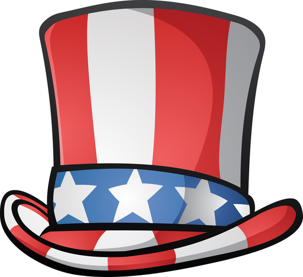 Tío Sam Top Sombrero American Cartoon
 - Vector, Imagen