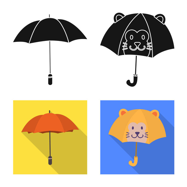 Isolated object of protection and closed logo. Collection of protection and rainy vector icon for stock. - Vektor, kép