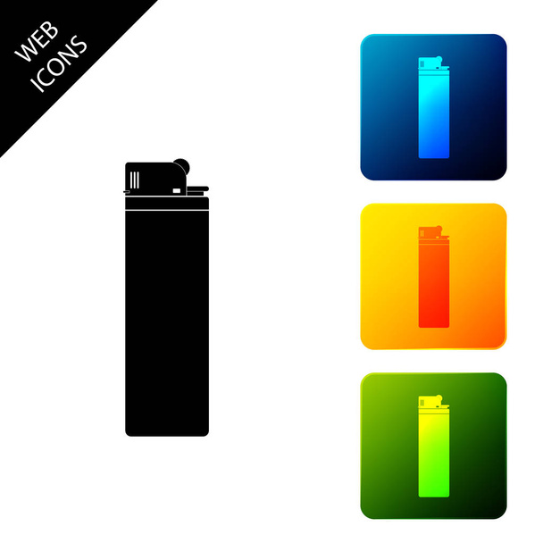 Lighter icon isolated. Set icons colorful square buttons. Vector Illustration - Vector, Image
