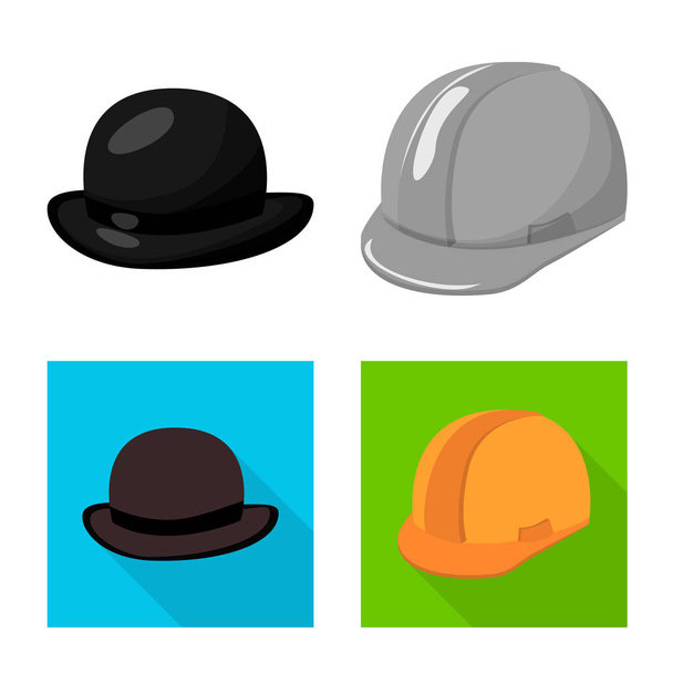 Vector illustration of clothing and cap symbol. Set of clothing and beret vector icon for stock. - Vektori, kuva