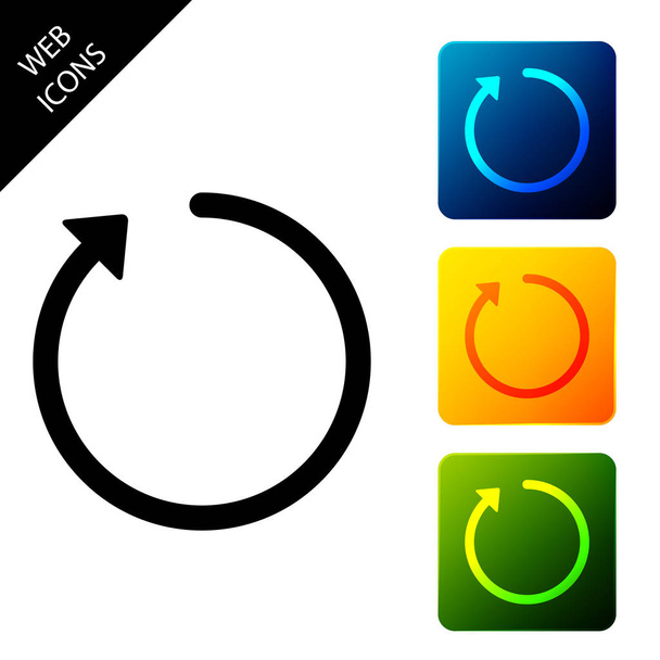 Rafraîchir icône isolée. Set icônes boutons carrés colorés. Illustration vectorielle
 - Vecteur, image