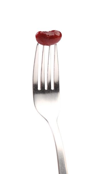 Single canned bean on fork. - Foto, immagini