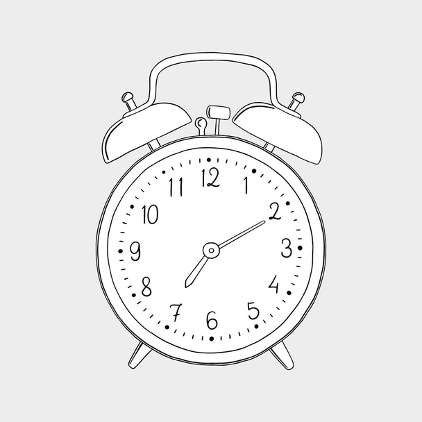 Alarm clock. Clock on white background. - Vector, Image