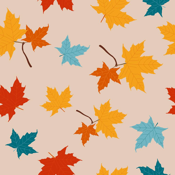 Autumn, colored maple leaf seamless pattern. - Vector, afbeelding