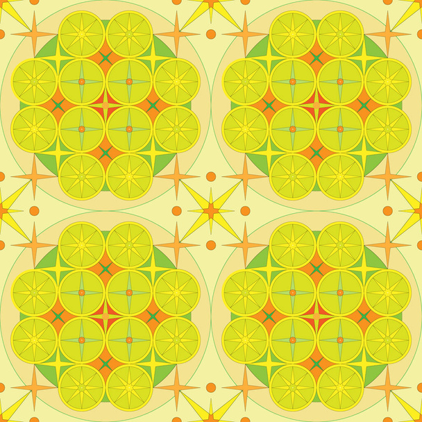 Vector afbeelding, textuur, voor naadloze patroon, citroen-oranje fantasie in rustgevende kleuren - Vector, afbeelding