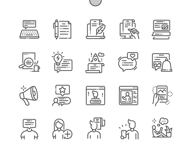 Blog Well-crafted Pixel Perfect Vector Thin Line Icons 30 2x Grid for Web Graphics and Apps. Simple Minimal Pictogram - Vector, Image