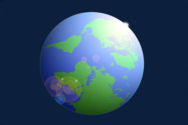 Globi terrestri su sfondo blu, illustrazione 3D
 - Foto, immagini