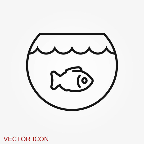 水族館の魚ベクトルアイコン。あなたのデザインのためのフラット水族館の魚のアイコン. - ベクター画像