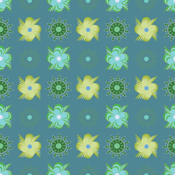 abstracte groene veldboeket patroon - Vector, afbeelding
