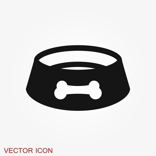 Логотип векторной иконки корма для домашних животных, кость корма для собак
 - Вектор,изображение