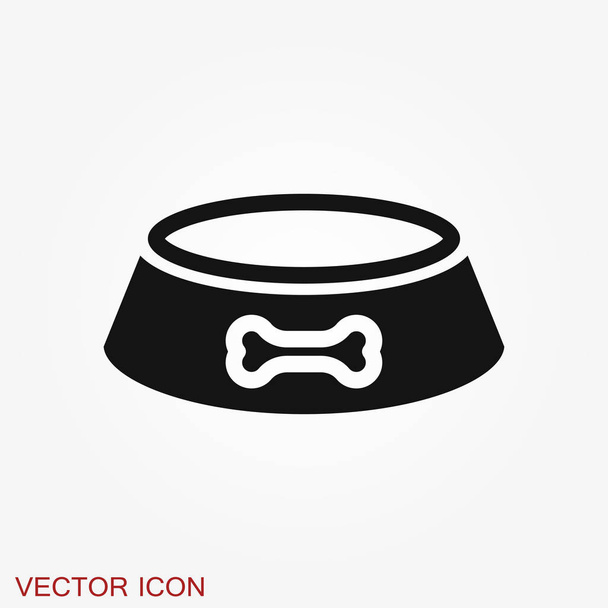 Logo-ikona vektorů misky na jídlo, Psí potravinová kost - Vektor, obrázek