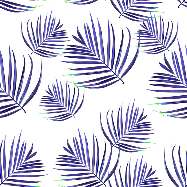 Schema dell'ibisco. Foglia di palma tropicale. Sfondo senza cuciture
 - Vettoriali, immagini