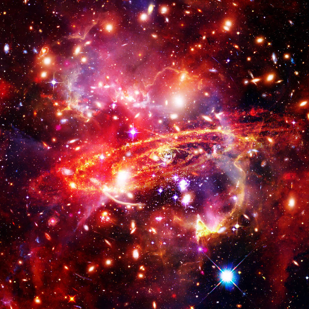 Przestrzeń tło z Colorful galaktyka chmura Mgławica. Elementy - Zdjęcie, obraz