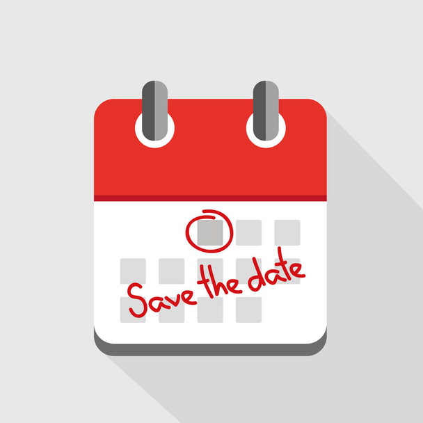 Uložit schůzku s datem v ikoně červeného kalendáře - Vektor, obrázek