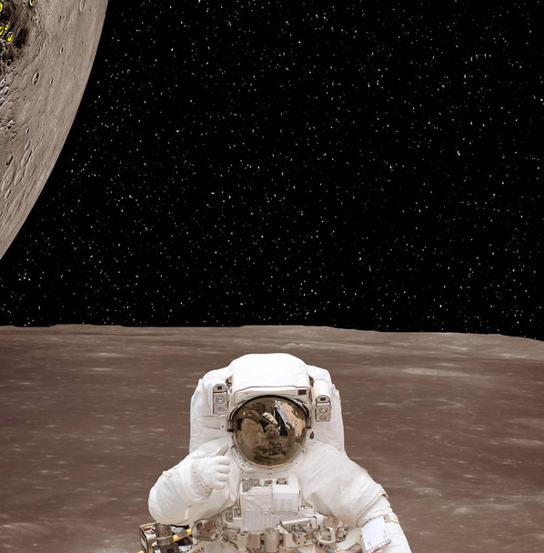 Astronaut auf der Oberfläche des Planeten. die Elemente dieses Bildes Furn - Foto, Bild