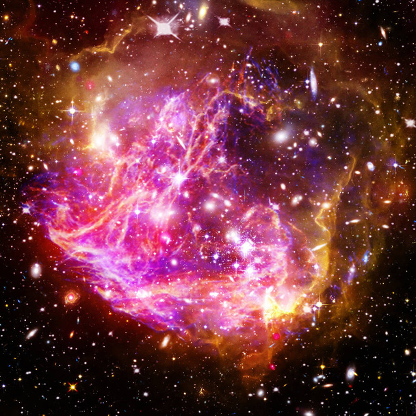 Galaktyka i światło. Elementy tego obrazu dostarczone przez NASA. - Zdjęcie, obraz