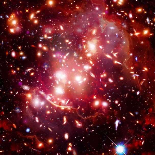 Kozmik galaksi arka planı. Yıldızlar ve kozmik gaz. t elemanları - Fotoğraf, Görsel