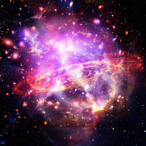 Raumhintergrund mit buntem Galaxienwolkennebel. die Elemente - Foto, Bild