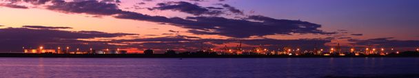 θέα ηλιοβασίλεμα πανόραμα από λιμάνι βοτανικής, Σίδνεϊ. - Φωτογραφία, εικόνα