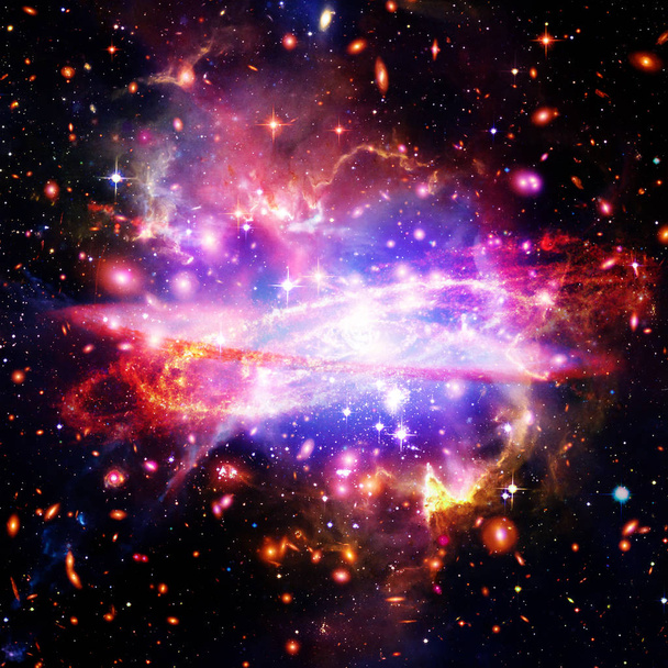 Raumhintergrund mit buntem Galaxienwolkennebel. die Elemente - Foto, Bild